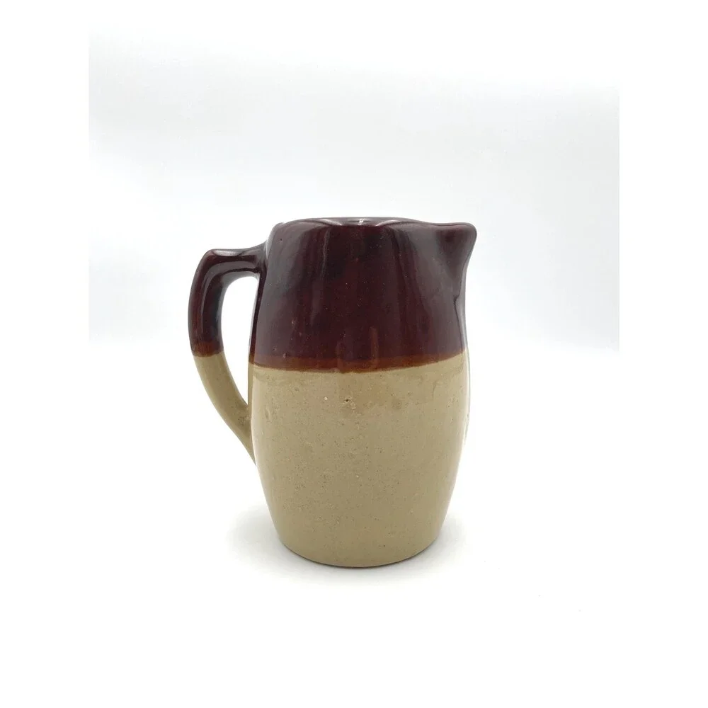 Zanesville Brown & Tan Stoneware Pitcher Rustic Table Setting